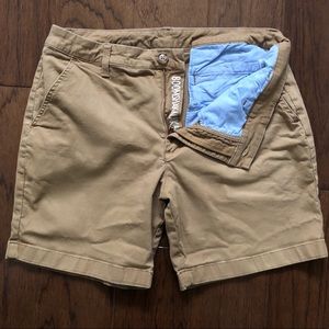Chubbies 7” khaki shorts size 33”